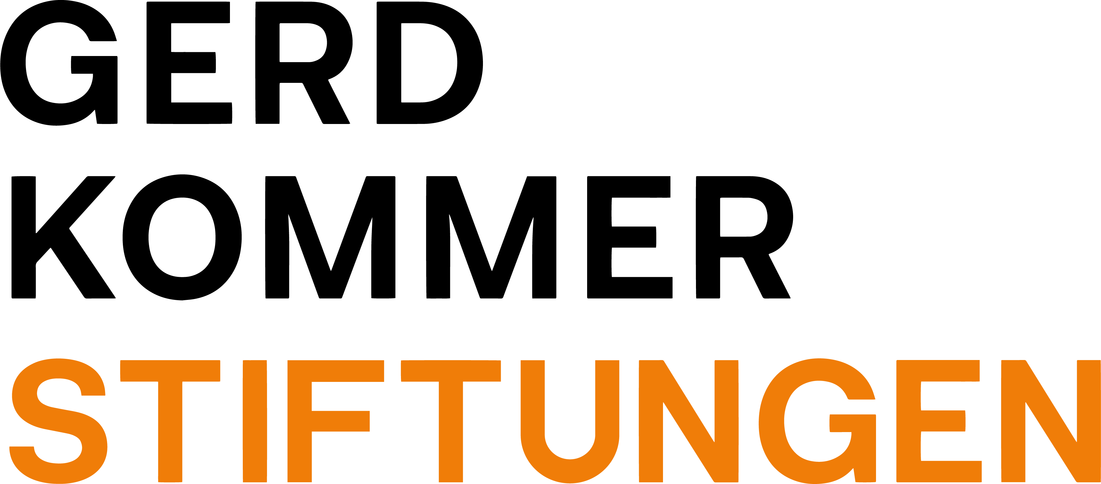 Gerd Kommer Stiftungen Logo in schwarz und orange.